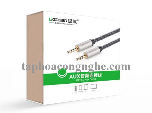 Ugreen 40783 5M màu Đen Cáp âm thanh 2 đầu 3.5mm dương đầu bọc kim loại cao cấp AV125 30040783